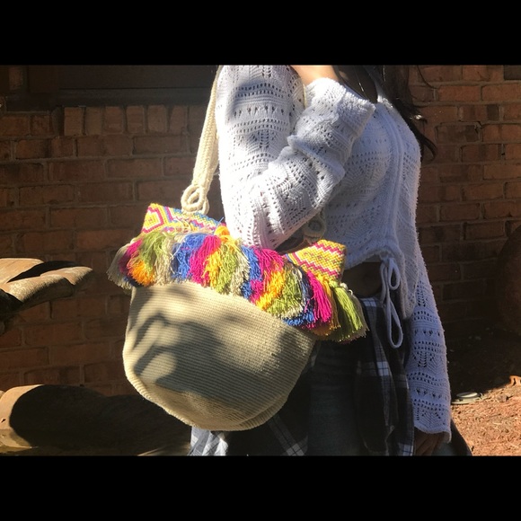 🌈Colorful Wayuu bucket bag!!! One of the kind🌸 - Picture 5 of 10